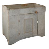 19THC ORIGINAL GREY PAINTED DRY SINK FROM PENNSYLVANIA