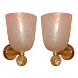 Pair of Italian Murano Glass Ball Shaped Sconces