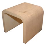 White Shagreen U-Shaped Side Table