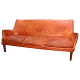 Danish Arne Vodder leather sofa