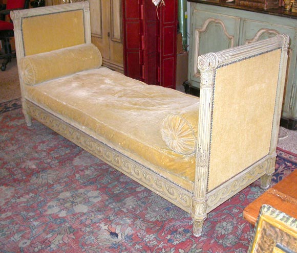 Directoire carved and painted daybed
