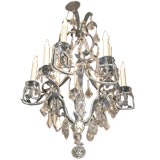 Antique Iron and crystal chandelier