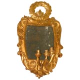 Louis XV giltwood mirror with sconce