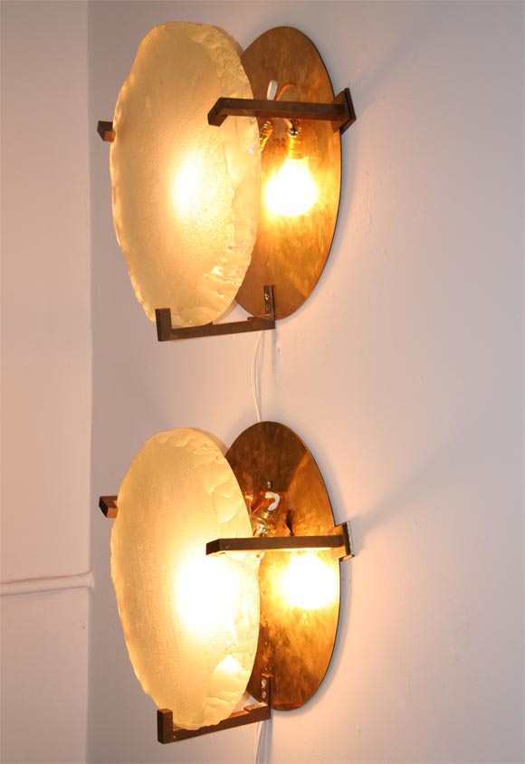 Sconces by Jacques Quinet and Max Ingrand