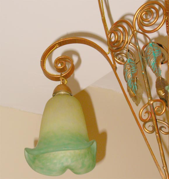 French Deco Hanging Lamp In Excellent Condition In New York, NY