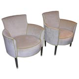 Pair of curved back arm chairs