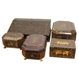Mid 19th century Lacquered Chinese Export Boxes