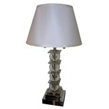 1930's Glass Ball & Crystal Lamp