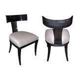 Set of Four Ebonized Klismos  Chairs