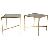 Brass and glass side tables Brass and glass side tables