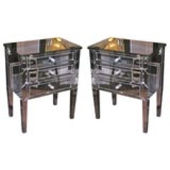 Pair of Custom-Made Mirrored Commodes 8