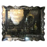 1940's Etched Pie Crust Mirror