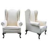 Pair of English Wing Chairs