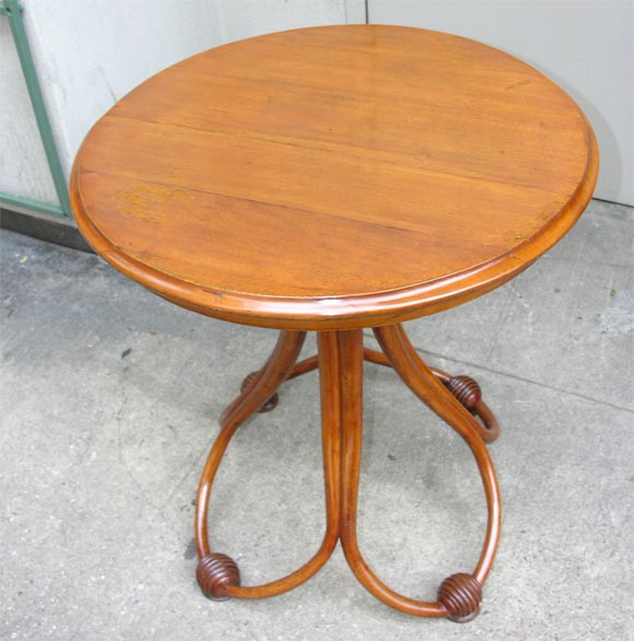 A Round Bentwood Thonet side table.