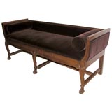 Decoratively Carved Mahogany and Rosewood Sofa