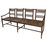 Antique Elegant Rosewood Chair Sofa with Caned Seat.