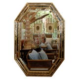 Brass Faux Bamboo Octagonal Mirror