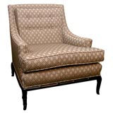 Masculine Robsjohn-Gibbings Lounge Chair in Cross-Hatch Fabric