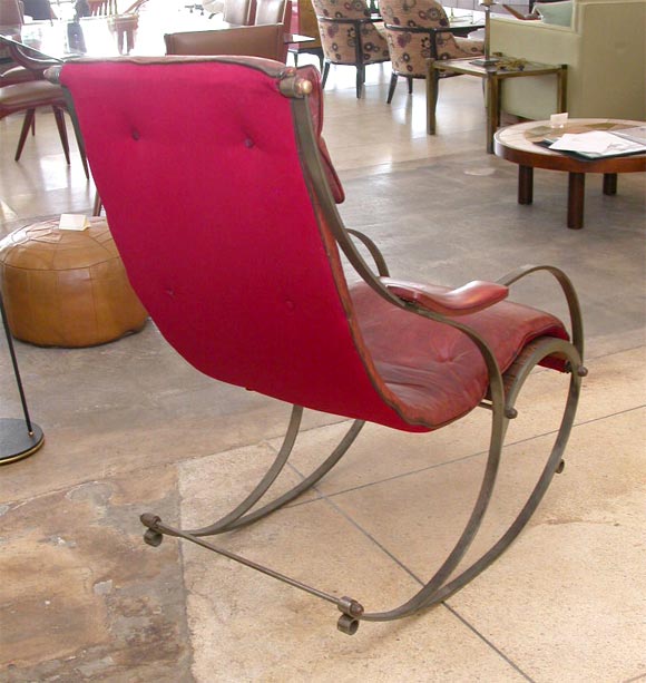 Leather Rare English Rocking Chair