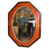 #3352 Art Deco Octagonal Wood Framed Mirror
