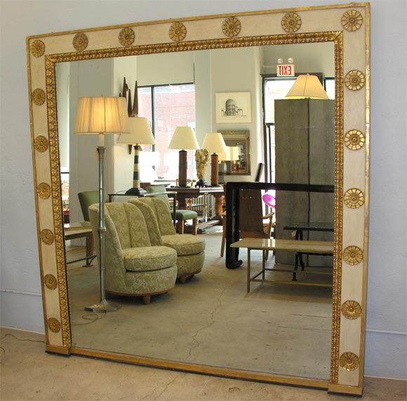 AMERICAN NEOCLASSICAL PARCEL-GILT  OVERMANTEL MIRROR FROM AN ESTATE IN LOUISIANA