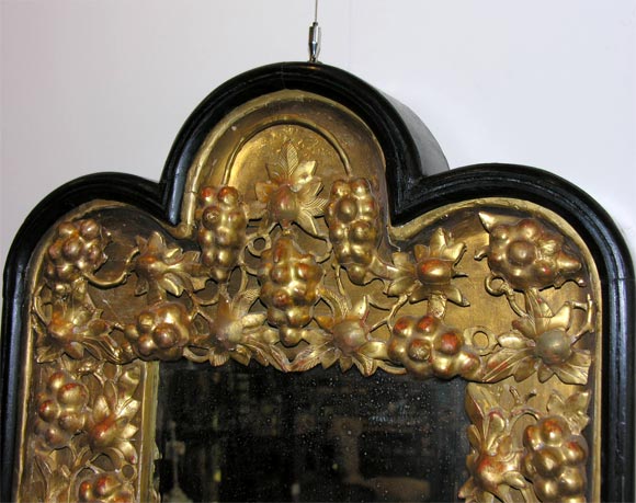 A Russian Carved Gilt Wood Icon Frame with Mirror. 1
