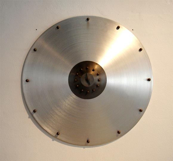 Large Aluminum/Brass Wall Clock