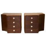 Pair of Guido Faleschini Leather Nightstands
