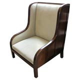 Oversized Oak Wing Back Chair