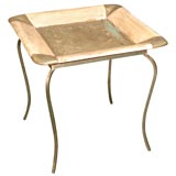 Vintage Hammered Tin and Wood Tray Table