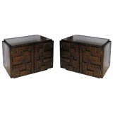 Pair of Walnut Side-tables by Lane