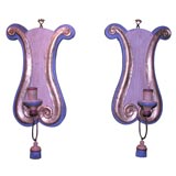 A Pair of  Painted Continental  Wall Sconces.  19th C.