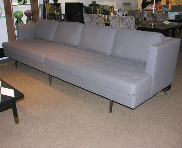 Iconic 9 Foot Sofa with Brass Legs by Edward Wormley