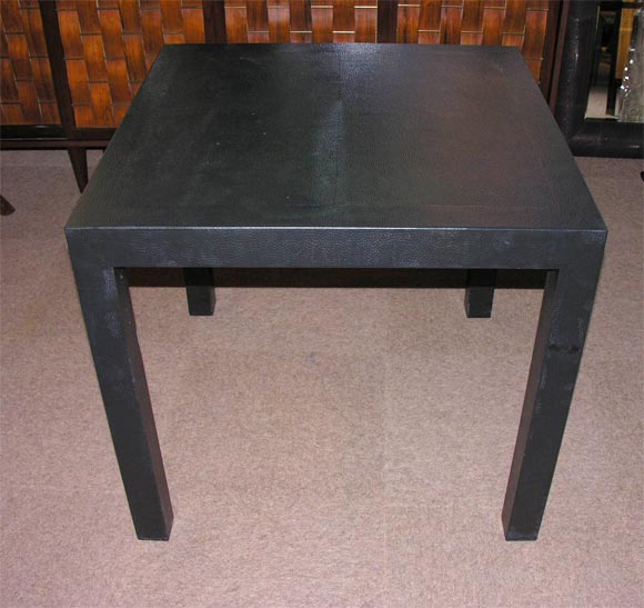 American Parsons Style Game Table in Embossed Ostrich by Karl Springer