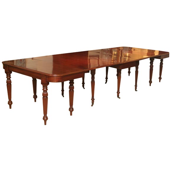 Large English Mahogany William IV Dining Table