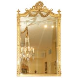 Antique Turn of the Century Louis XVI Style Gold Leaf Mirror