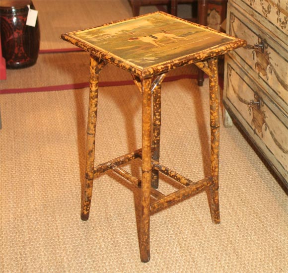 Bamboo Table with Painted Top