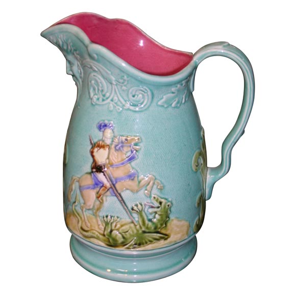 French Majolica Pitcher For Sale