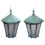 Antique Bronze and copper lanterns