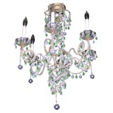 Clear and Pale Green Crystal Beaded Chandelier