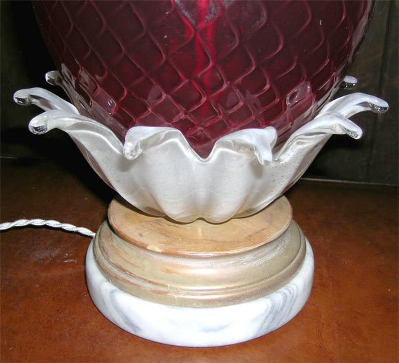 Venetian Murano Glass Pineapple Lamp For Sale 1