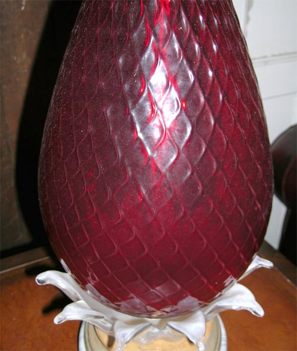 Venetian Murano Glass Pineapple Lamp For Sale 2