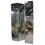 Four Paneled Mirrored Screen