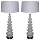 A Pair of Crackle Glazed Ceramic Table Lamps.
