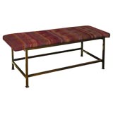 A Dunbar Brass Bench by Ed Wormley. Upholstered by Maria Kipp.