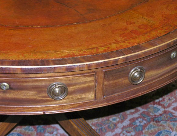 19th Century Mahogany Drum Table For Sale