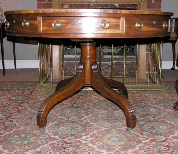 Mahogany Drum Table For Sale 1