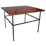 Wrought Iron and Leather Table