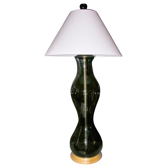 Blenko Charcoal Hourglass Lamp