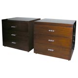 Pair of Mahogany Three Drawer Dressers